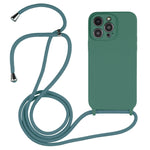 斜背掛繩液態矽膠手機殼，適用於 iPhone 16 Pro Max、iPhone 16 Pro、iPhone 16 Plus