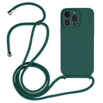 斜背掛繩液態矽膠手機殼，適用於 iPhone 16 Pro Max、iPhone 16 Pro、iPhone 16 Plus
