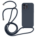 斜背掛繩液態矽膠手機殼，適用於 iPhone 16 Pro Max、iPhone 16 Pro、iPhone 16 Plus
