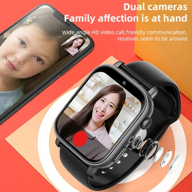 UNIWA X1S 1.9 吋 IP67 防水 4G Android 8.1 雙鏡頭智慧手錶，支援體溫測量，1G+8G，2G+16G