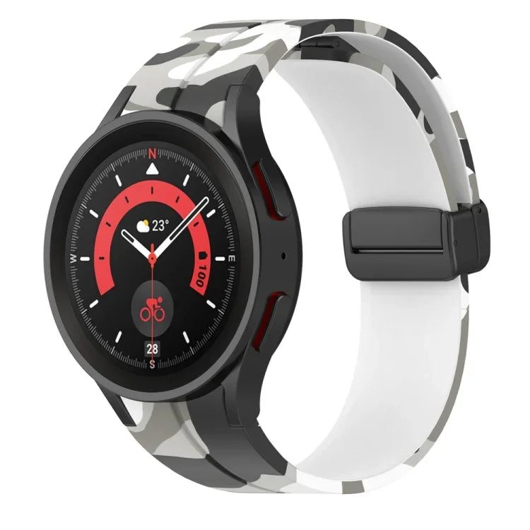 磁性扣迷彩矽膠錶帶，適用於 Samsung Galaxy Watch5 / 5 Pro / Watch 4 / 4 Classic