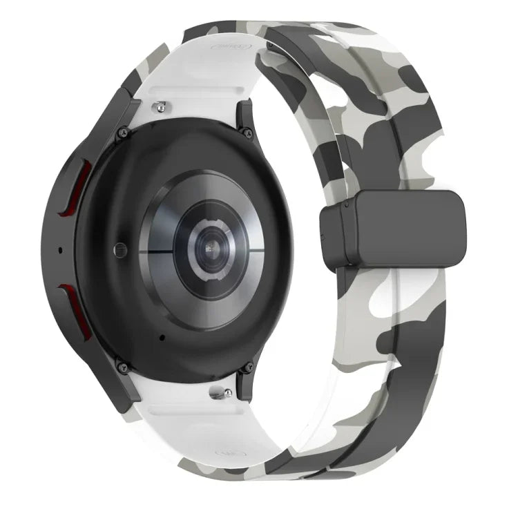 磁性扣迷彩矽膠錶帶，適用於 Samsung Galaxy Watch5 / 5 Pro / Watch 4 / 4 Classic