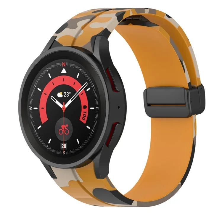 磁性扣迷彩矽膠錶帶，適用於 Samsung Galaxy Watch5 / 5 Pro / Watch 4 / 4 Classic