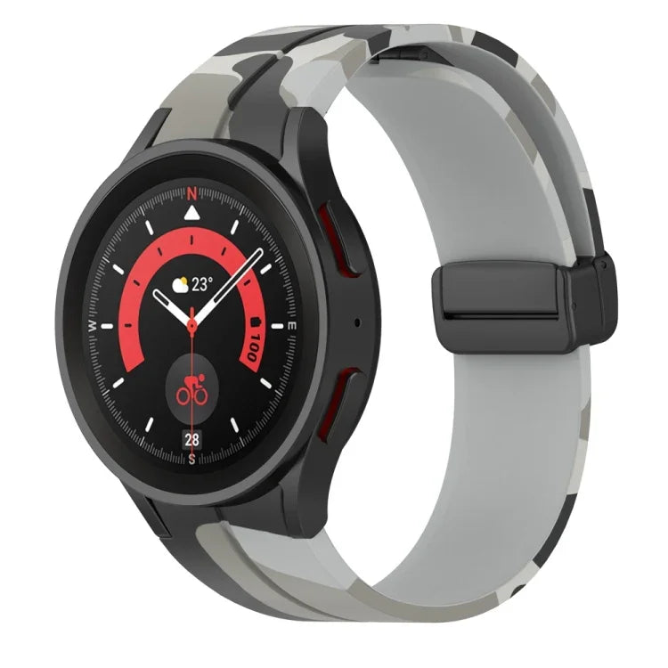 磁性扣迷彩矽膠錶帶，適用於 Samsung Galaxy Watch5 / 5 Pro / Watch 4 / 4 Classic