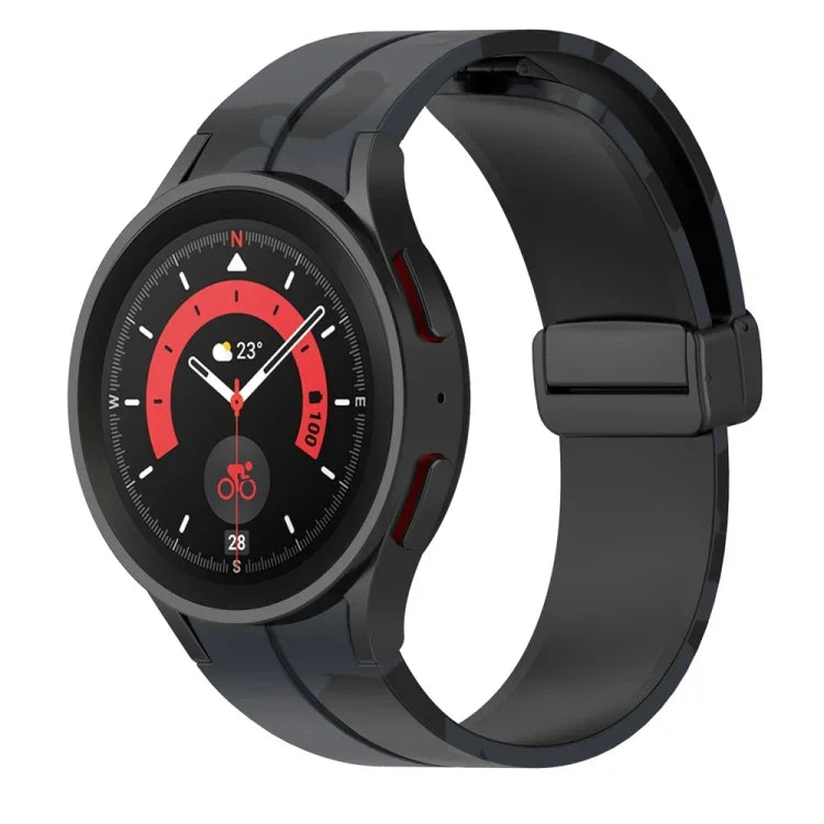 磁性扣迷彩矽膠錶帶，適用於 Samsung Galaxy Watch5 / 5 Pro / Watch 4 / 4 Classic