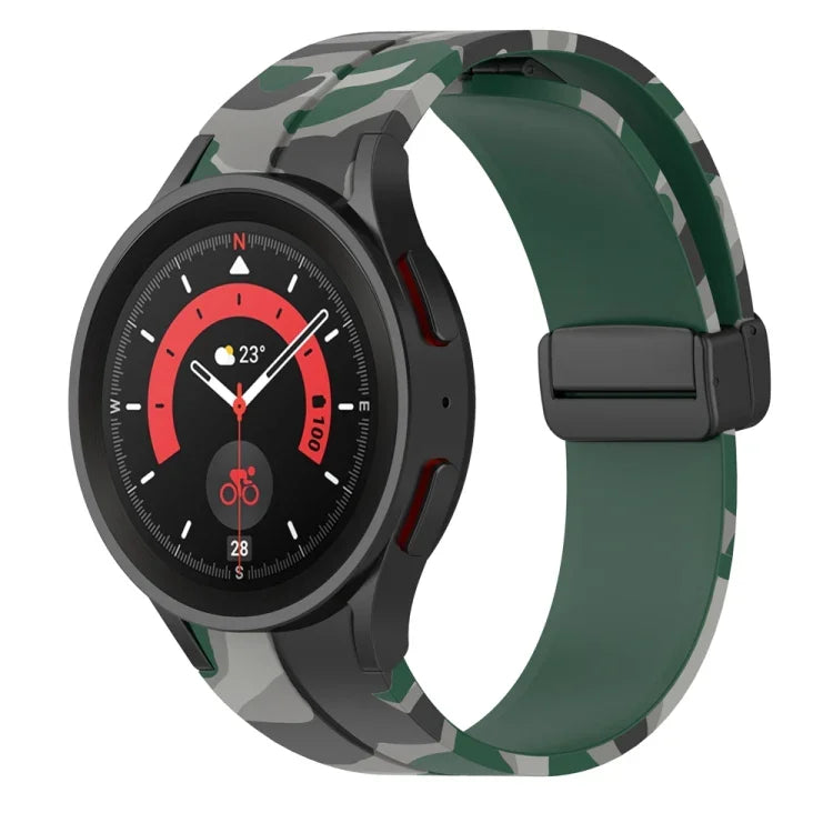 磁性扣迷彩矽膠錶帶，適用於 Samsung Galaxy Watch5 / 5 Pro / Watch 4 / 4 Classic