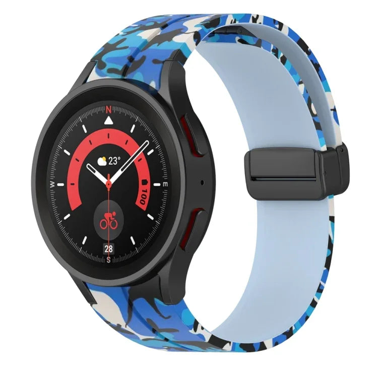 磁性扣迷彩矽膠錶帶，適用於 Samsung Galaxy Watch5 / 5 Pro / Watch 4 / 4 Classic