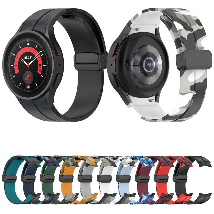 磁性扣迷彩矽膠錶帶，適用於 Samsung Galaxy Watch5 / 5 Pro / Watch 4 / 4 Classic