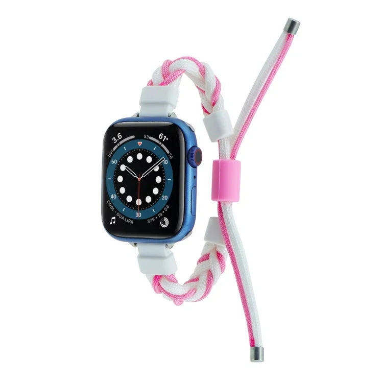 矽膠豆編織尼龍錶帶，適用於 Apple Watch 42mm，適用於 Apple Watch 38mm