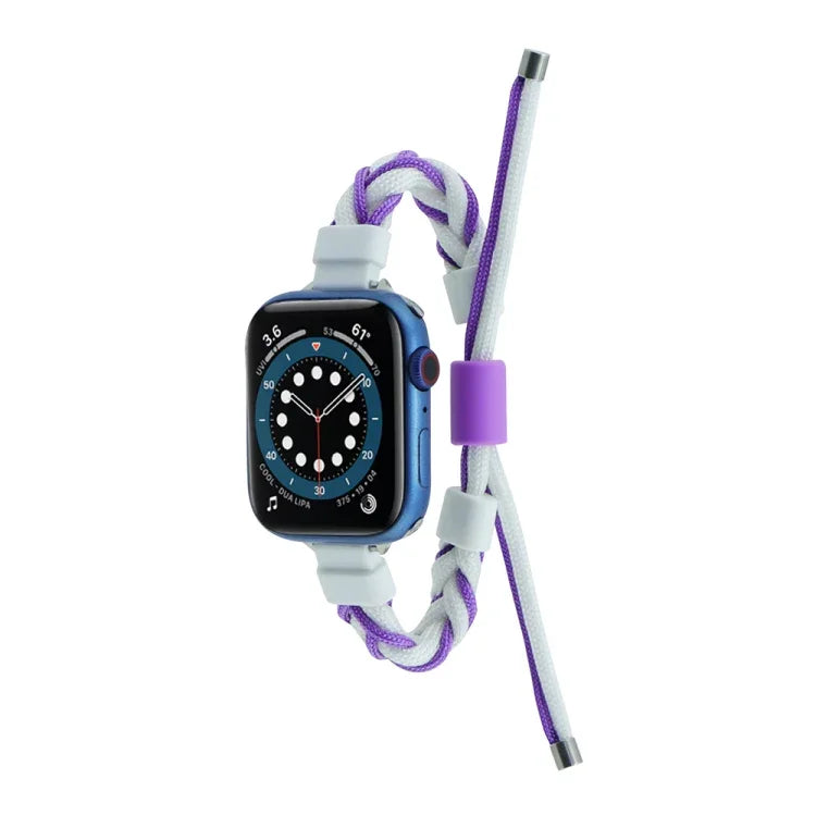 矽膠豆編織尼龍錶帶，適用於 Apple Watch 42mm，適用於 Apple Watch 38mm