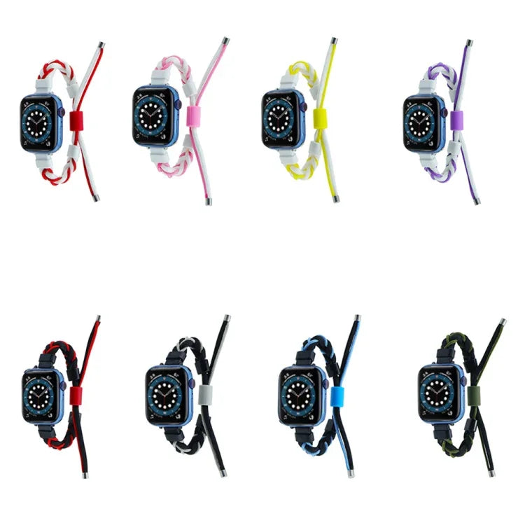 矽膠豆編織尼龍錶帶，適用於 Apple Watch 42mm，適用於 Apple Watch 38mm