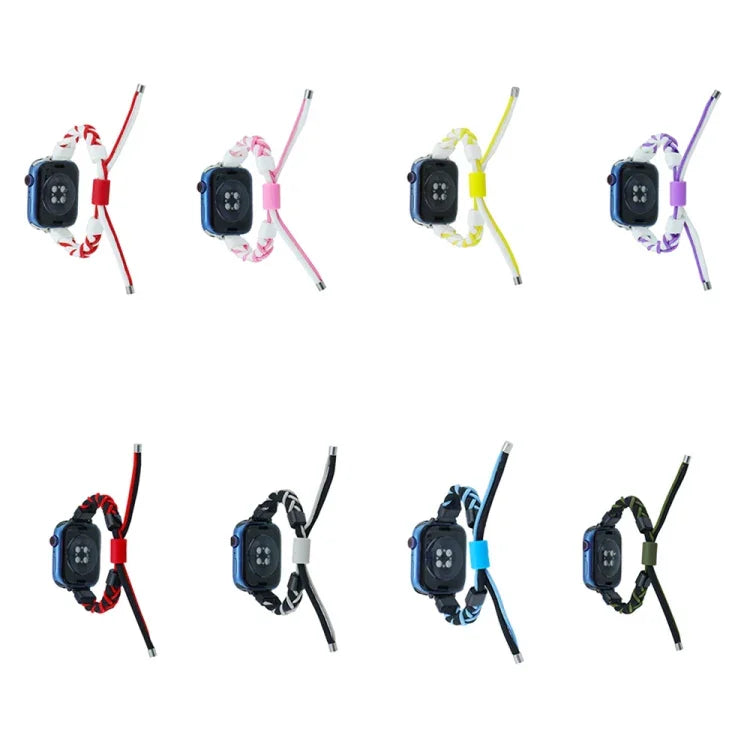 矽膠豆編織尼龍錶帶，適用於 Apple Watch 42mm，適用於 Apple Watch 38mm