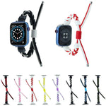 矽膠豆編織尼龍錶帶，適用於 Apple Watch 42mm，適用於 Apple Watch 38mm