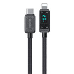 WK WDC-08 PD 20W USB-C/Type-C 轉 8 Pin 數字顯示數據線，長度：1米，WDC-08