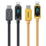 WK WDC-08 PD 20W USB-C/Type-C 轉 8 Pin 數字顯示數據線，長度：1米，WDC-08