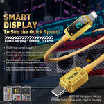 WK WDC-08 PD 20W USB-C/Type-C 轉 8 Pin 數字顯示數據線，長度：1米，WDC-08