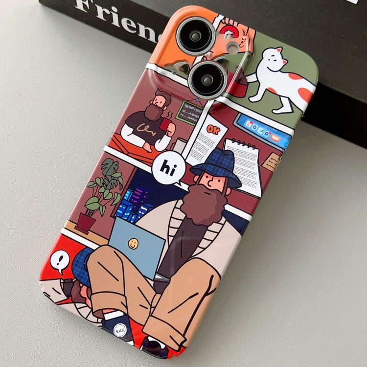 Painted Pattern Precise Hole PC Phone Case, For iPhone 14