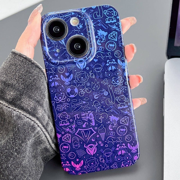 Painted Pattern Precise Hole PC Phone Case, For iPhone 15 Plus