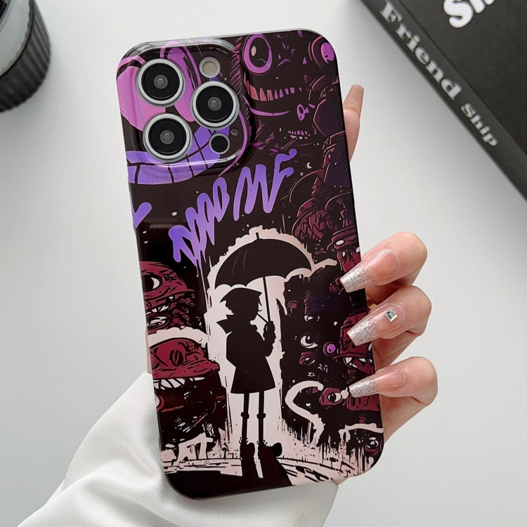 Painted Pattern Precise Hole PC Phone Case, For iPhone 15 Pro Max