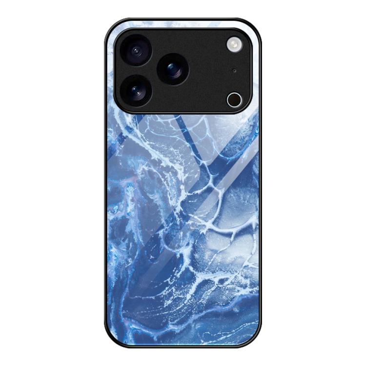 大理石紋玻璃保護手機殼，適用於 iPhone 17 Pro Max、iPhone 17 Pro、iPhone 17、iPhone Air、iPhone 15 Pro Max、iPhone 15 Pro
