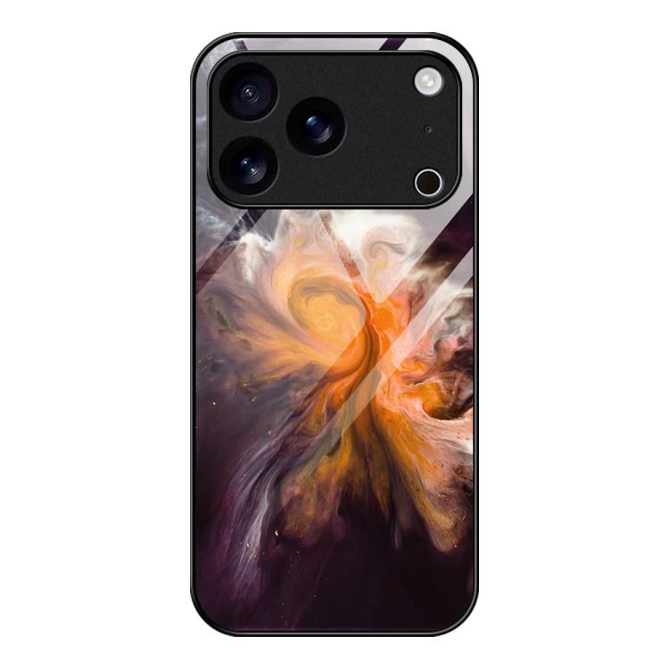 大理石紋玻璃保護手機殼，適用於 iPhone 17 Pro Max、iPhone 17 Pro、iPhone 17、iPhone Air、iPhone 15 Pro Max、iPhone 15 Pro