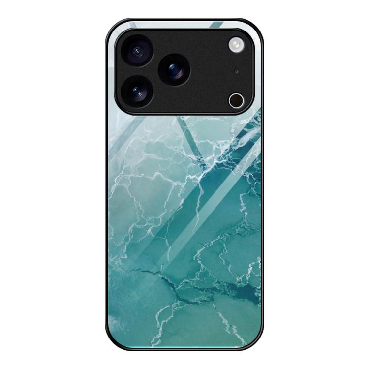 大理石紋玻璃保護手機殼，適用於 iPhone 17 Pro Max、iPhone 17 Pro、iPhone 17、iPhone Air、iPhone 15 Pro Max、iPhone 15 Pro