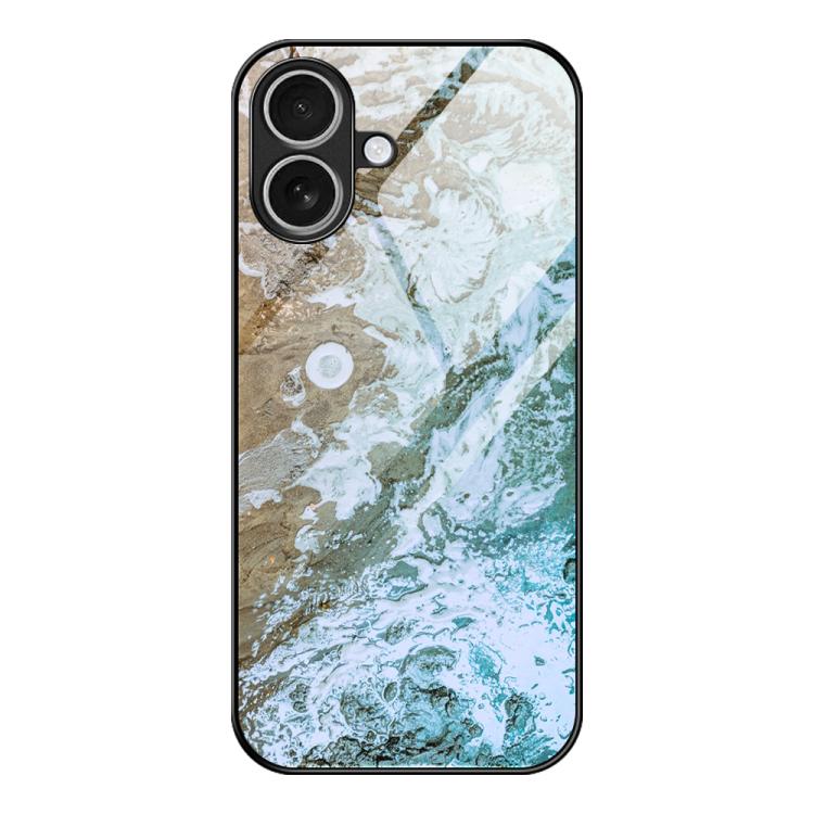 大理石紋玻璃保護手機殼，適用於 iPhone 17 Pro Max、iPhone 17 Pro、iPhone 17、iPhone Air、iPhone 15 Pro Max、iPhone 15 Pro