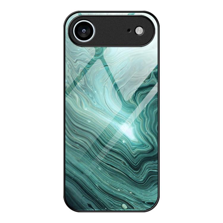 大理石紋玻璃保護手機殼，適用於 iPhone 17 Pro Max、iPhone 17 Pro、iPhone 17、iPhone Air、iPhone 15 Pro Max、iPhone 15 Pro