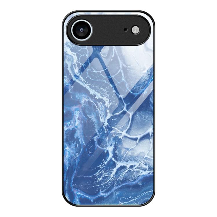 大理石紋玻璃保護手機殼，適用於 iPhone 17 Pro Max、iPhone 17 Pro、iPhone 17、iPhone Air、iPhone 15 Pro Max、iPhone 15 Pro