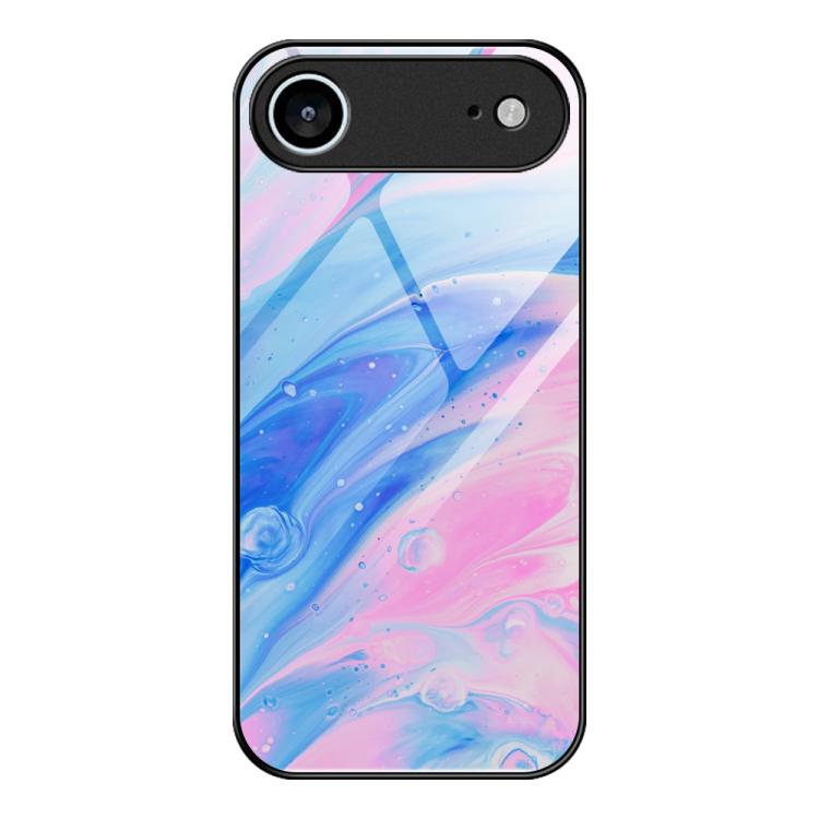 大理石紋玻璃保護手機殼，適用於 iPhone 17 Pro Max、iPhone 17 Pro、iPhone 17、iPhone Air、iPhone 15 Pro Max、iPhone 15 Pro