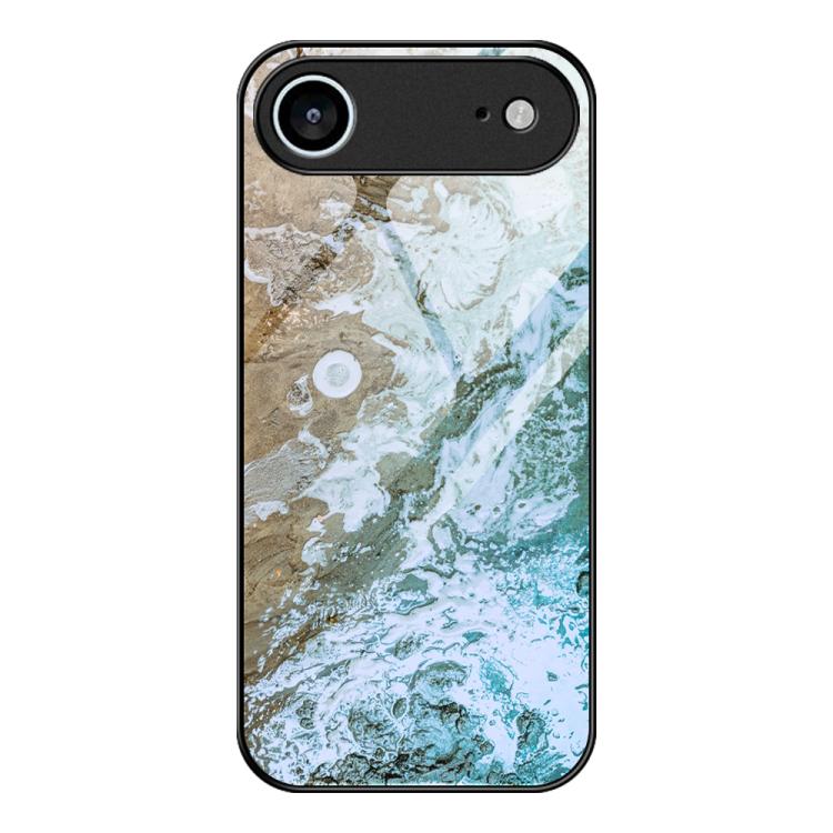 大理石紋玻璃保護手機殼，適用於 iPhone 17 Pro Max、iPhone 17 Pro、iPhone 17、iPhone Air、iPhone 15 Pro Max、iPhone 15 Pro