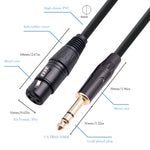6.35mm 1/4 TRS 公頭轉 XLR 3 針母頭麥克風線，1m、1.8m、3m、5m、10m