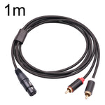 RCA20 XLR母頭轉雙RCA Y型分接音頻線，1米，2米，3米