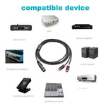 RCA20 XLR母頭轉雙RCA Y型分接音頻線，1米，2米，3米