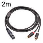 RCA20 XLR母頭轉雙RCA Y型分接音頻線，1米，2米，3米