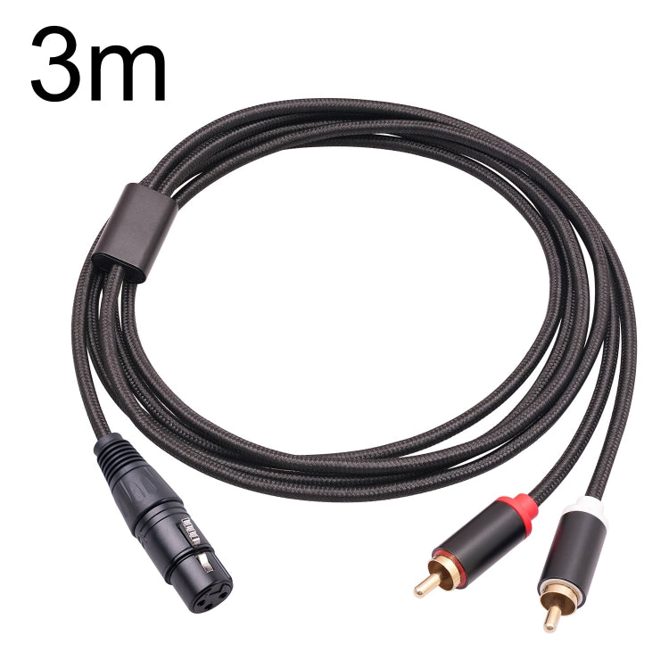 RCA20 XLR母頭轉雙RCA Y型分接音頻線，1米，2米，3米