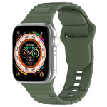 Square Buckle Armor Style Silicone Watch Band, For Apple Watch 42mm, For Apple Watch 38mm, For Apple Watch Ultra 2 49mm