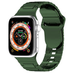 Square Buckle Armor Style Silicone Watch Band, For Apple Watch 42mm, For Apple Watch 38mm, For Apple Watch Ultra 2 49mm