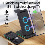 H28 15W 五合一折疊多功能無線充電器，H28