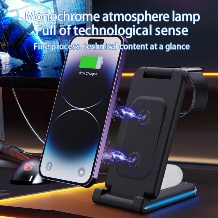 H28 15W 五合一折疊多功能無線充電器，H28