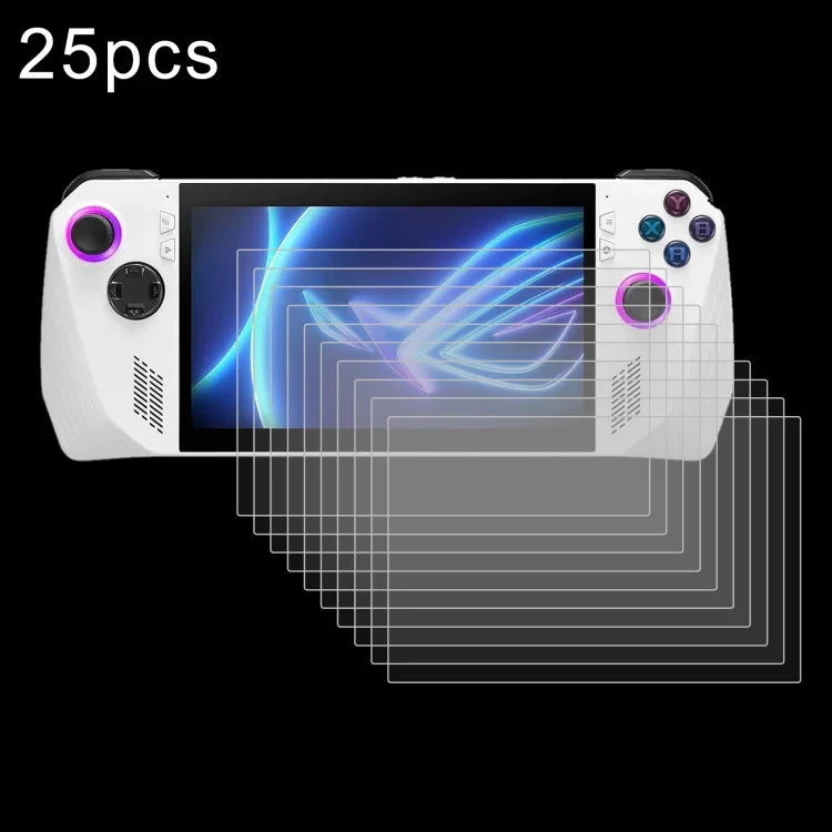 25片裝 9H 0.3mm 防爆鋼化玻璃膜，適用於 ASUS Xbox Ally 7.0 吋 2025，適用於 ASUS Rog Ally X 7.0，適用於 ASUS ROG Ally