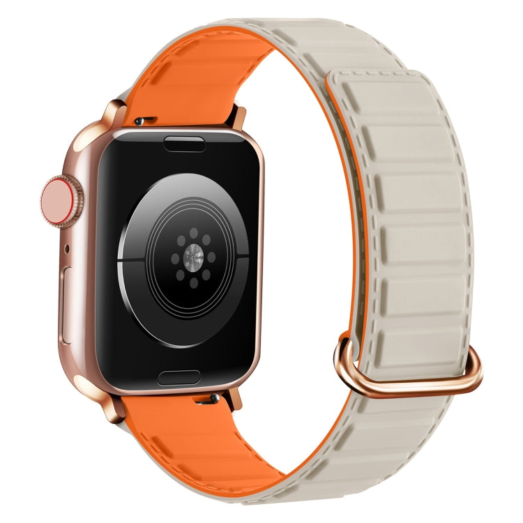 反扣磁性矽膠錶帶，適用於 Apple Watch Series 7 41mm，適用於 Apple Watch Series 7 45mm，適用於 Apple Watch SE 40mm