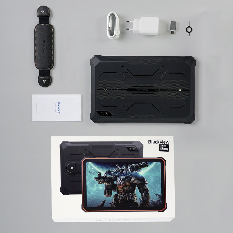 Blackview Active 8 Pro 4G 防摔平板，10.36 吋 8GB+256GB Android 14 MT6789 八核心，支援雙 SIM，全球版含 Google Play，歐規插頭，Active 8 Pro
