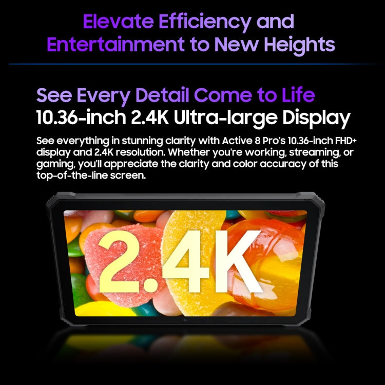 Blackview Active 8 Pro 4G 防摔平板，10.36 吋 8GB+256GB Android 14 MT6789 八核心，支援雙 SIM，全球版含 Google Play，歐規插頭，Active 8 Pro