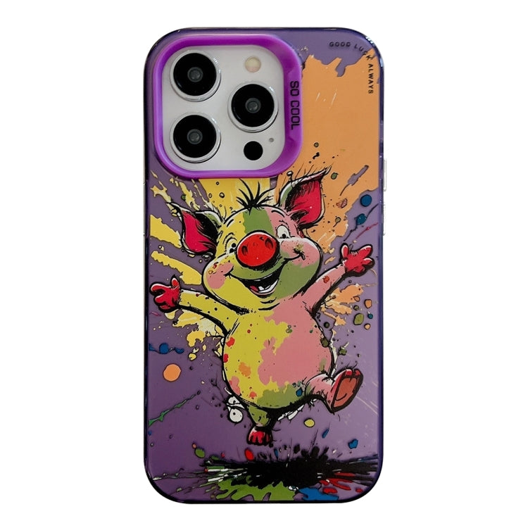 動物圖案油畫系列PC + TPU手機殼，適用於iPhone 16 Pro Max
