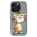 動物圖案油畫系列PC + TPU手機殼，適用於iPhone 16 Plus