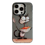 動物圖案油畫系列PC + TPU手機殼，適用於iPhone 16 Plus