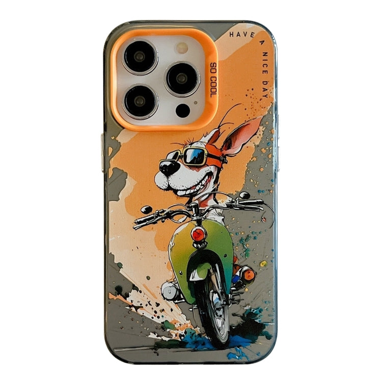 動物圖案油畫系列PC + TPU手機殼，適用於iPhone 16 Plus