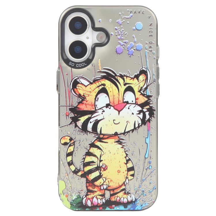 動物圖案油畫系列PC + TPU手機殼，適用於iPhone 16 Plus