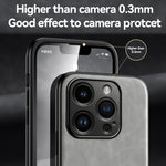 皮膚觸感磁吸皮革背蓋手機殼，適用於iPhone 14、iPhone 14 Pro、iPhone 14 Pro Max